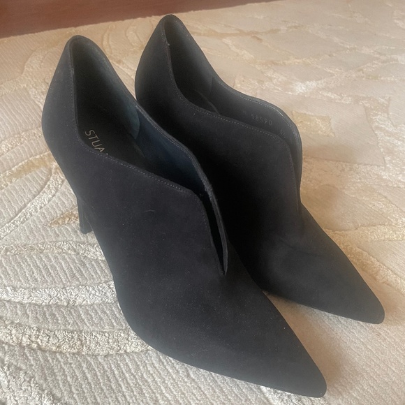 Stuart Weitzman Black Suede Booties - Picture 1 of 8